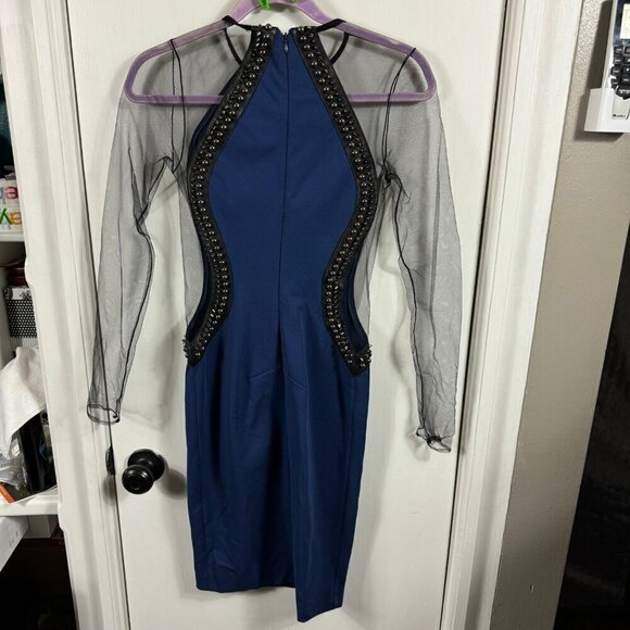 Philipp Plein “The Outsider” Embellished Sheer Sleeve Bodycon Dress – Size Small - Picture 11 of 13